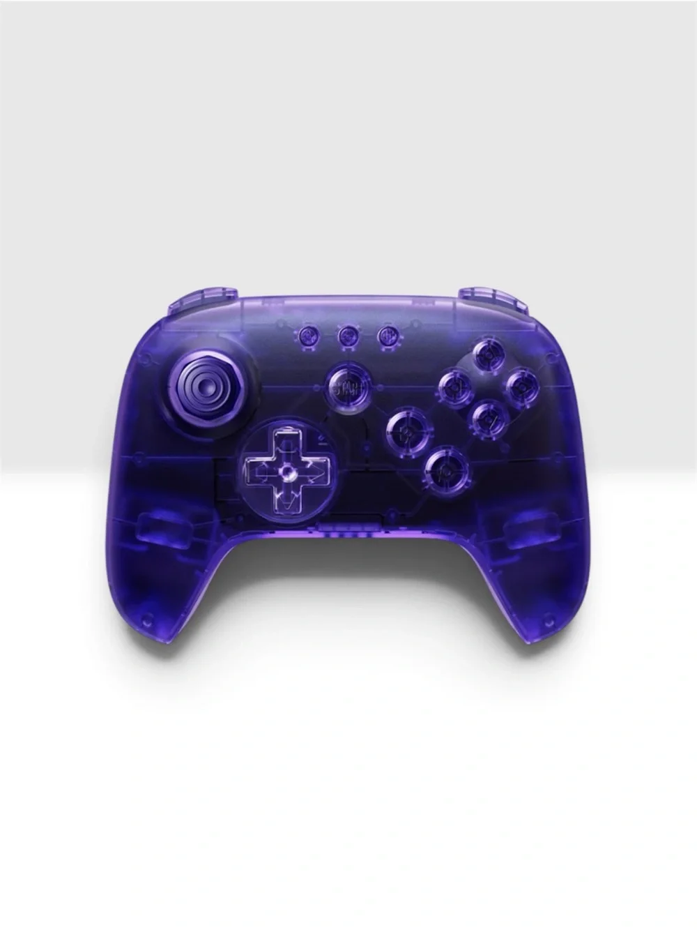 8BitDo 64 Bluetooth Controller in a translucent purple